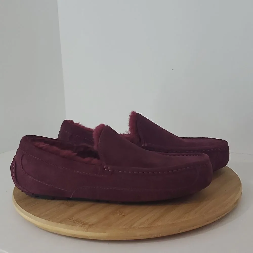 UGG Ascot Slipper Grape Suede Wool Comfort Loafer Men's US 8 NWOB